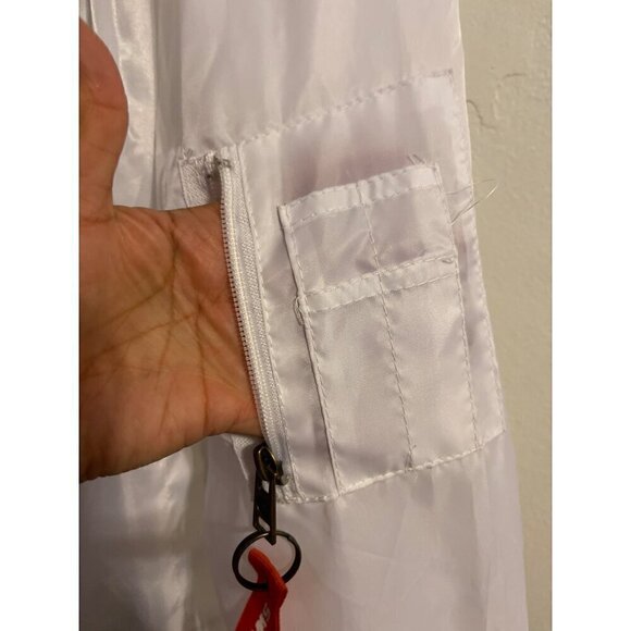 White and Grey Swiss Cross Hoodie Bomber Jacket Size Small NWOT - Picture 8 of 16